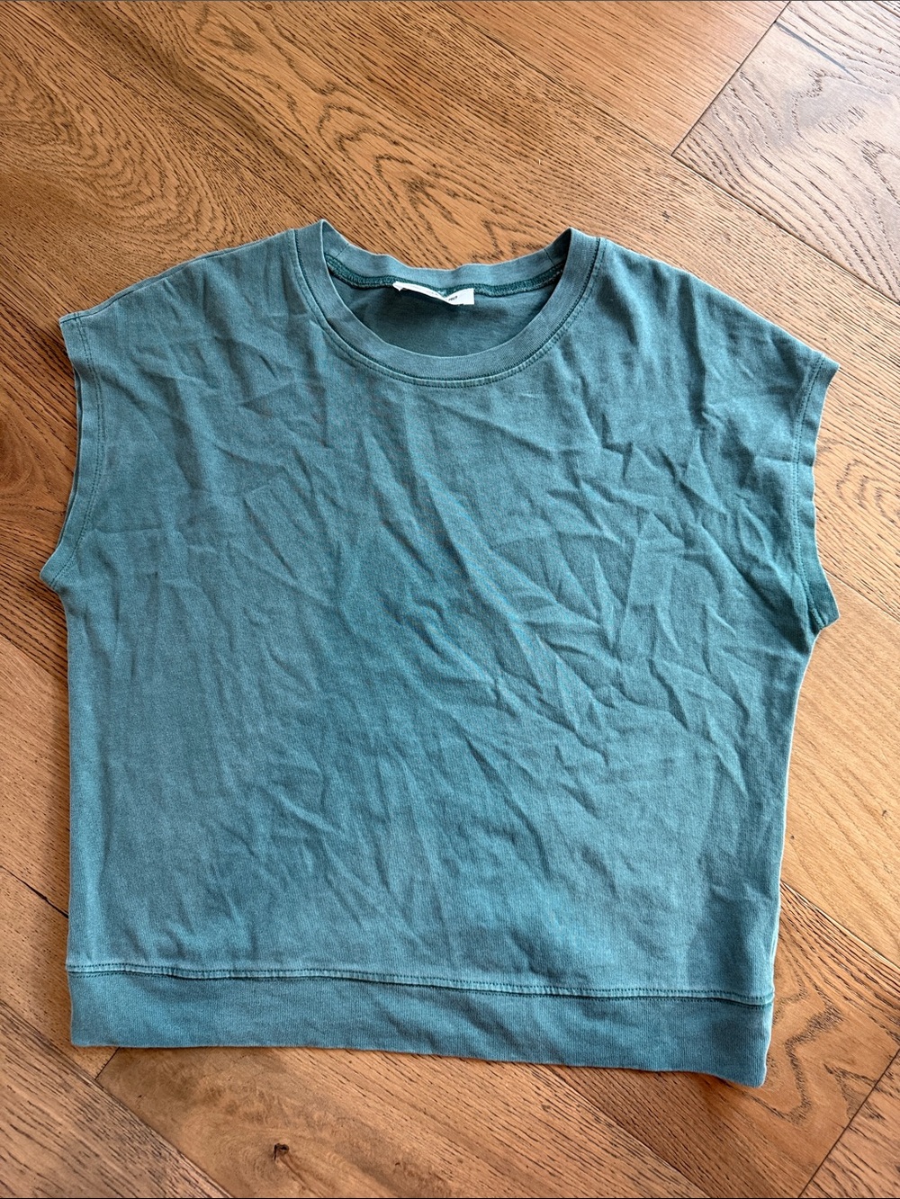 Double Zero Sleeveless Crewneck Tank Top in Teal